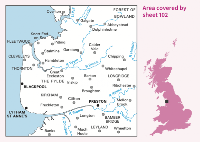 OS Landranger Map 102 - Preston and Blackpool Lytham-1